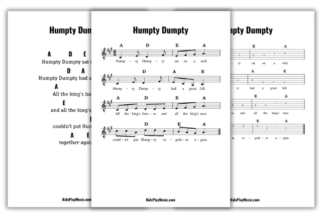 Humpty Dumpy - Guitar Free PDF Download